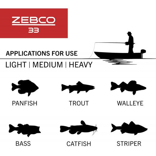  Zebco 33 Spincast Reel and 2-Piece Fishing Rod Combo, 5-Foot 6-Inch Durable Fiberglass Rod, Quickset Anti-Reverse Fishing Reel with Bite Alert