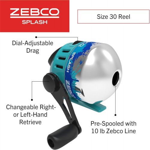  Zebco Splash Spinning Reel and Fishing Rod Combo