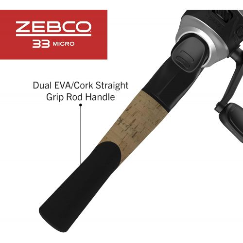  Zebco 33 Micro Spincast Reel and 2-Piece Fishing Rod Combo, 4.5-Foot Rod with Bonus Tackle Pack, Quickset Anti-Reverse Fishing Reel with Bite Alert