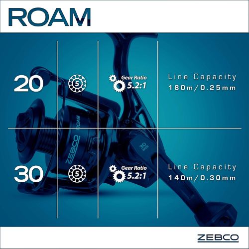  [아마존베스트]Zebco Lightweight ROAM Spinning Spinning Reel with Front Drag 5 Bearings - Black
