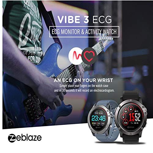  Zeblaze Vibe 3 ECG IP67 Waterproof Sport Fitness Tracker 1.22 Color Touch Screen Activity Tracking Multi-sensors Mobile Alerts Pedometer Sleep Monitor Bluetooth Smartwatch