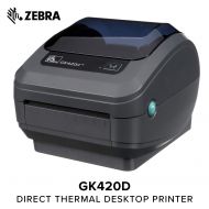 Zebra - GK420d Direct Thermal Desktop Printer for Labels, Receipts, Barcodes, Tags, and Wrist Bands - Print Width of 4 in - USB and Ethernet Port Connectivity (Renewed)