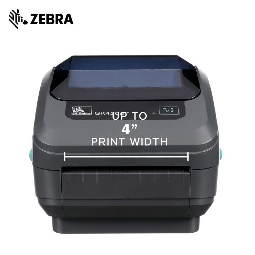  Zebra - GK420d Direct Thermal Desktop Printer for Labels, Receipts, Barcodes, Tags, and Wrist Bands - Print Width of 4 in - USB and Ethernet Port Connectivity (Renewed)