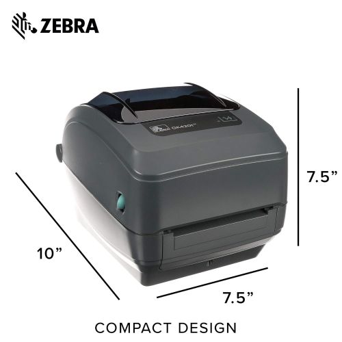  Zebra - GK420t Thermal Transfer Desktop Printer for Labels, Receipts, Barcodes, Tags, and Wrist Bands - Print Width of 4 in - USB and Ethernet Port Connectivity