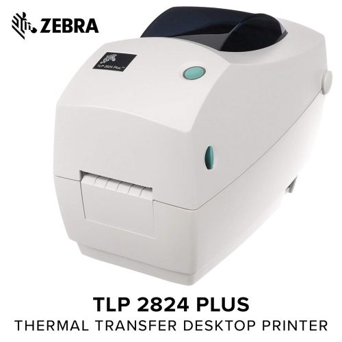  Zebra - TLP2824 Plus Thermal Transfer Desktop Printer for Labels, Receipts, Barcodes, Tags, and Wrist Bands - Print Width of 2 in - Serial and USB Port Connectivity