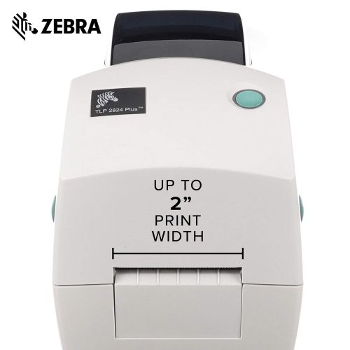  Zebra - TLP2824 Plus Thermal Transfer Desktop Printer for Labels, Receipts, Barcodes, Tags, and Wrist Bands - Print Width of 2 in - Serial and USB Port Connectivity