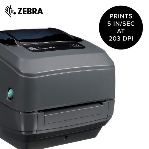  Zebra - GK420t Thermal Transfer Desktop Printer for Labels, Receipts, Barcodes, Tags, and Wrist Bands - Print Width of 4 in - USB, Serial, and Parallel Connectivity