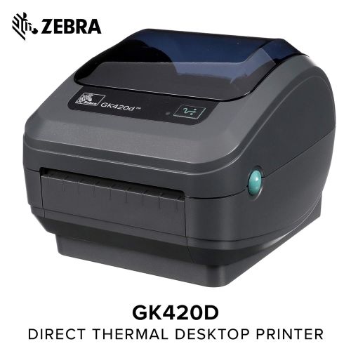  Zebra - GX420t Thermal Transfer Desktop Printer for Labels, Receipts, Barcodes, Tags, and Wrist Bands - Print Width of 4 in - USB, Serial, and Ethernet Port Connectivity