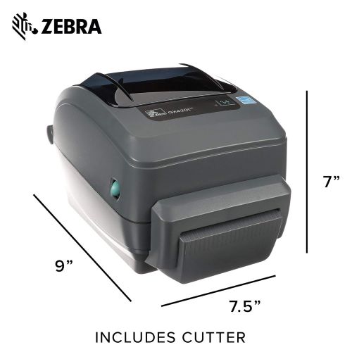  Zebra GX420t Thermal Transfer Desktop Printer Print Width of 4 in USB Serial and Parallel Port Connectivity GX42-102510-000