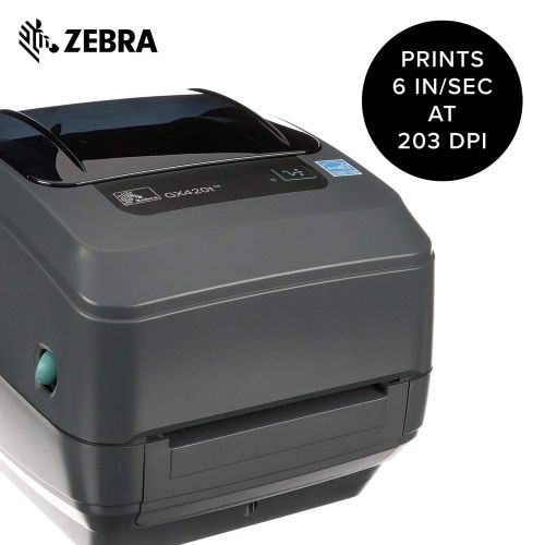 Zebra GX420t Thermal Transfer Desktop Printer Print Width of 4 in USB Serial and Parallel Port Connectivity GX42-102510-000