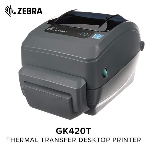  Zebra - GX420t Thermal Transfer Desktop Printer for Labels, Receipts, Barcodes, Tags, and Wrist Bands - Print Width of 4 in - USB, Serial, and Ethernet Port Connectivity (Includes