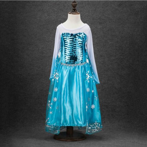  Zebra Remember Snow Queen Dresse Girls Princess Dresses Cosplay Costume Long Dress