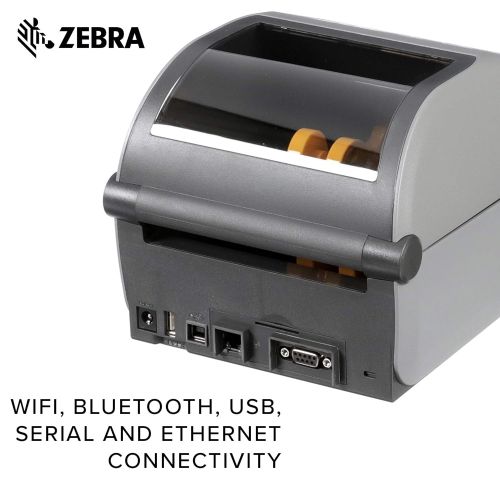  Zebra Technologies Zebra - ZD620d Direct Thermal Desktop Printer with LCD Screen - Print Width 4 in - 203 dpi - Interface: WiFi, Bluetooth, USB, Serial, Ethernet - ZD62142-D01L01EZ