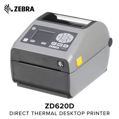  Zebra Technologies Zebra - ZD620d Direct Thermal Desktop Printer with LCD Screen - Print Width 4 in - 203 dpi - Interface: WiFi, Bluetooth, USB, Serial, Ethernet - ZD62142-D01L01EZ