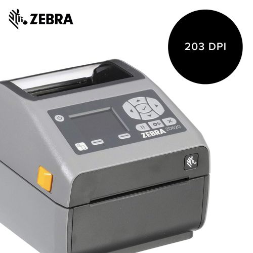  Zebra Technologies Zebra - ZD620d Direct Thermal Desktop Printer with LCD Screen - Print Width 4 in - 203 dpi - Interface: WiFi, Bluetooth, USB, Serial, Ethernet - ZD62142-D01L01EZ