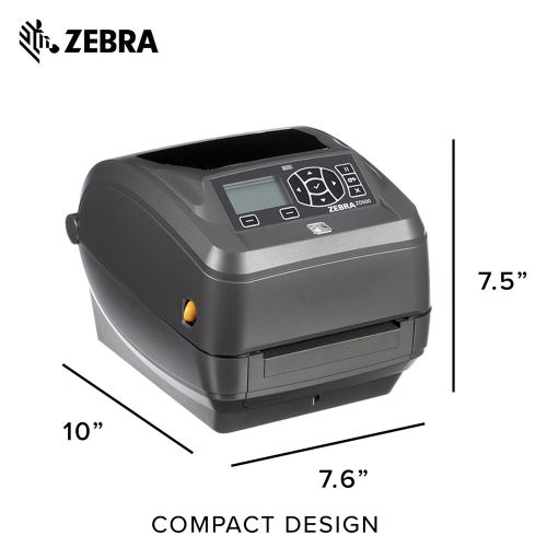  Zebra Technologies Zebra - ZD500t Thermal Transfer Desktop Printer for Labels and Barcodes - Print Width 4 in - 300 dpi - Interface: Ethernet, Parallel, Serial, USB - ZD50043-T01200FZ
