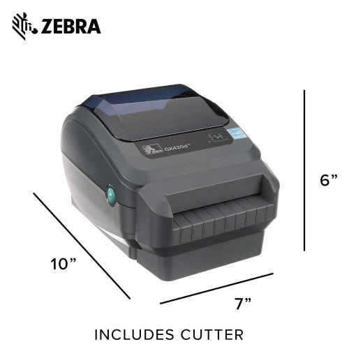  Zebra Technologies Zebra - GX420d Direct Thermal Desktop Printer for Labels, Receipts, Barcodes, Tags, and Wrist Bands - Print Width of 4 in - USB, Serial, and Ethernet Port Connectivity (Includes Cu