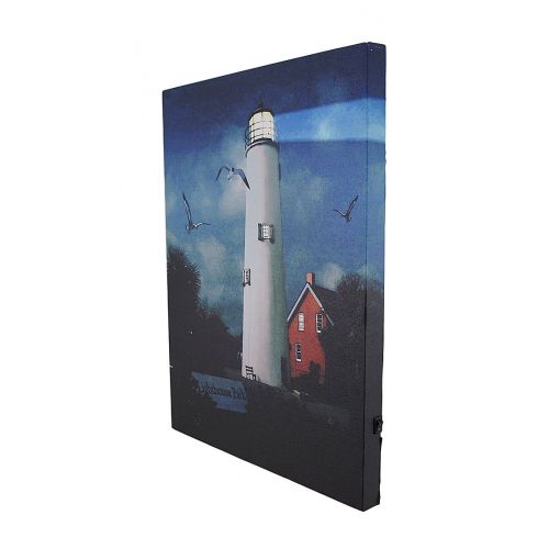  Zeckos Lighthouse Park LED Lighted Canvas Wall Hanging
