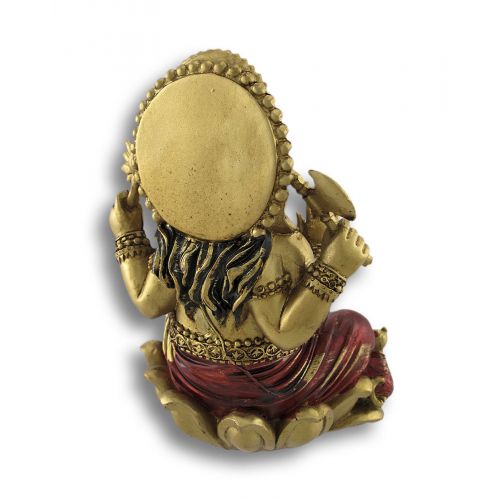  Zeckos Golden Ganesha Sitting on Lotus Flower Statue