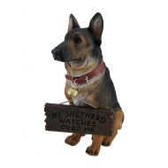 Zeckos I Dont Dial 911 German Shepherd Guard Dog Warning Statue