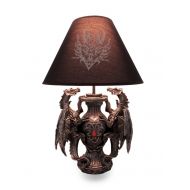 Zeckos Gothic Guardians of Light Medieval Dragons Table Lamp