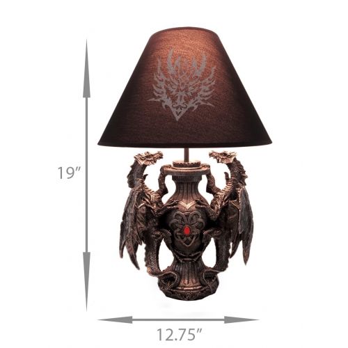  Zeckos Gothic Guardians of Light Medieval Dragons Table Lamp