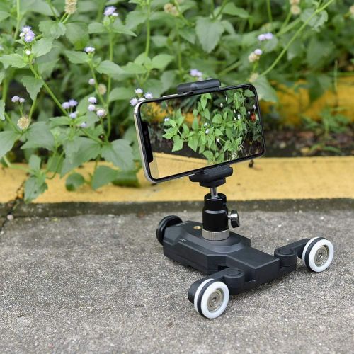  [아마존 핫딜] Zecti Camera Slider Dolly Rolling Slider Dolly Car Skater Video Track Remote Control 10 Speed Weight Up to 6kg Adjustable Chargeable Mini Slider for Canon Nikon Sony DSLR Camera IO