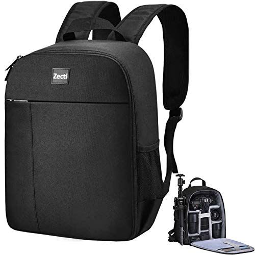  Zecti Camera Backpack, DSLR/SLR Mirrorless Photography Camera Bag with Waterproof, Fits up to 14 Inch Laptop, Camera Case Compatible for Sony Canon Nikon Camera and Lens Tripod Acc