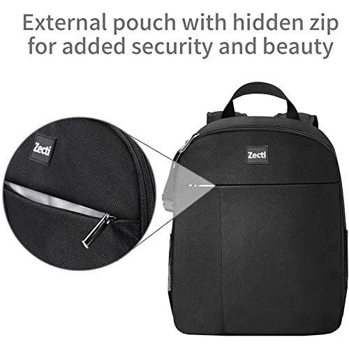  Zecti Camera Backpack, DSLR/SLR Mirrorless Photography Camera Bag with Waterproof, Fits up to 14 Inch Laptop, Camera Case Compatible for Sony Canon Nikon Camera and Lens Tripod Acc