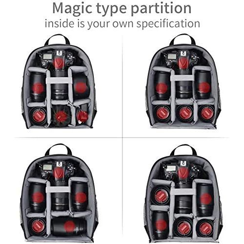  Zecti Camera Backpack, DSLR/SLR Mirrorless Photography Camera Bag with Waterproof, Fits up to 14 Inch Laptop, Camera Case Compatible for Sony Canon Nikon Camera and Lens Tripod Acc