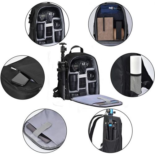  Zecti Camera Backpack, DSLR/SLR Mirrorless Photography Camera Bag with Waterproof, Fits up to 14 Inch Laptop, Camera Case Compatible for Sony Canon Nikon Camera and Lens Tripod Acc