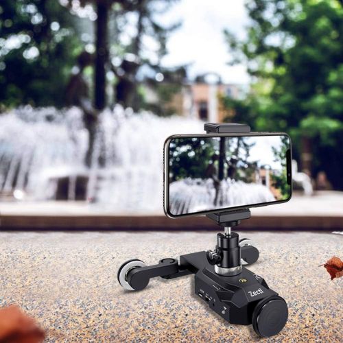  [아마존베스트]Zecti Camera Slider Dolly Rolling Slider Dolly Car Skater Video Track Remote Control 10 Speed Weight Up to 6kg Adjustable Chargeable Mini Slider for Canon Nikon Sony DSLR Camera IO