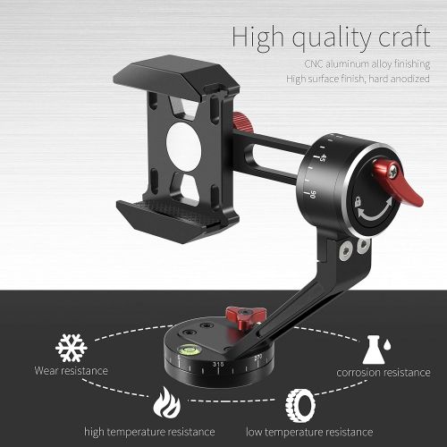  Zecti Tripod Head for Cell Phone CNC Aluminum Alloy 360 Degree Smooth Rotation All-Dimensional Angle...