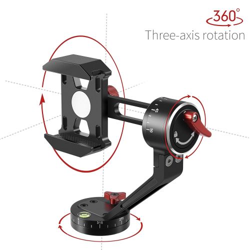  Zecti Tripod Head for Cell Phone CNC Aluminum Alloy 360 Degree Smooth Rotation All-Dimensional Angle...