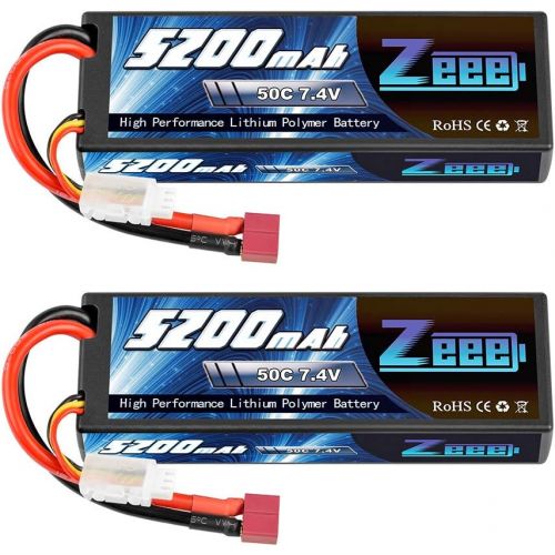  [아마존베스트]Zeee 2s Lipo Battery 7.4V 50C 5200mAh RC Lipo Batteries Hard Case with Deans Plug for 1/8 1/10 RC Vehicles Car,Trucks,Airplane,Boats(2Pack)