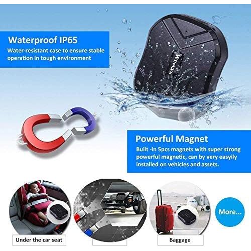  [아마존베스트]Zeerkeer TK905 GPS Tracker, 5000 mAh GPS Tracking for Vehicles, Waterproof, Real-time Car GPS Tracker, Strong Magnetic Tracking Device for Motorcycle, Truck, Theft Warning System