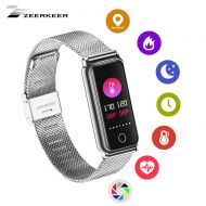 Zeerkeer Smart Wristband Waterproof, Fitness Tracker with Heart Rate Monitor Bluetooth Smartwatch Activity Tracker Steps, Distance,Calories Count Sports Bracelet for Women Men