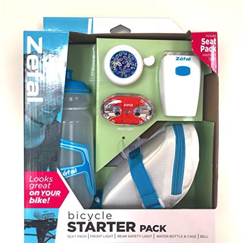  Zefal Bicycle Starter Kit Seat Pack, Front & Rear Light, Water Bottle and Cage, Bell.