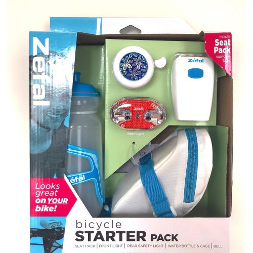  Zefal Bicycle Starter Kit Seat Pack, Front & Rear Light, Water Bottle and Cage, Bell.