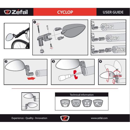  Zefal Cyclop Bicycle Mirror Black