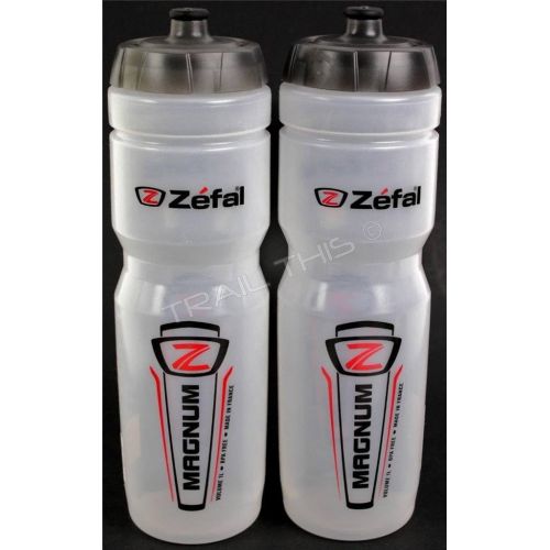  2-Pack Zefal Magnum 33oz 1L Bike Water Bottles BPA Free Dishwasher Safe Clear