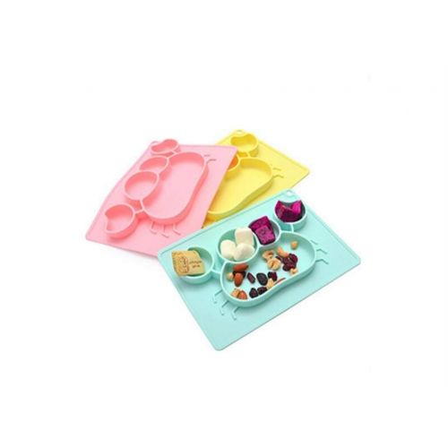  Zehaer Baby Placemat Silicone Crab Pattern Non-Slip Bowl Baby Plate Feeding Plate Tableware Dish for Feeding Placemat(Pink) Toddler Children