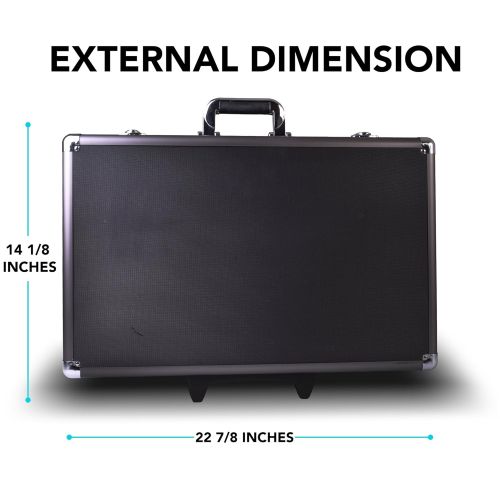  Zeikos ZE-HC52 Large Rolling Hard Case with Extra Padding Foam for Cameras - Travel, and Storage Case Camera, Gear, Equipment, and Lenses - Canon, Nikon, Sony Alpha, and Many More