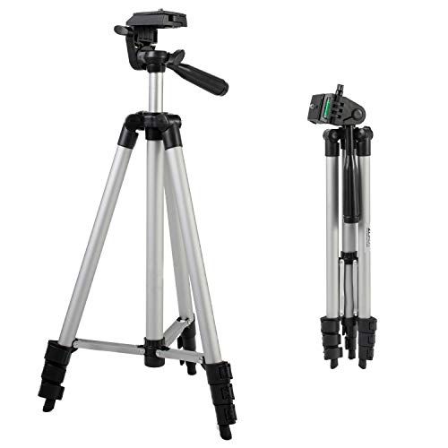  Zeikos 50 Inch Aluminum Camera Tripod, Lightweight with Bubble Level Indicator + Free MiracleFiber Microfiber Cleaning Cloth and Carrying Bag