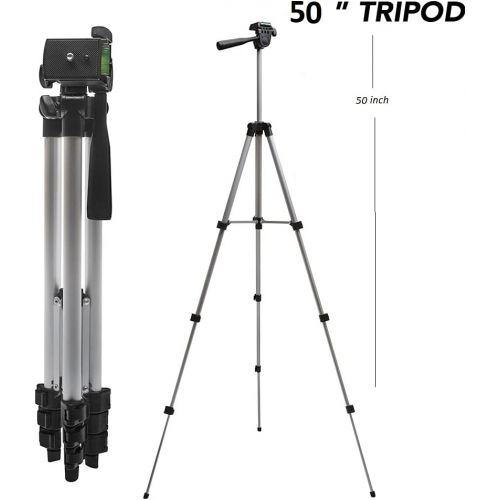  Zeikos 50 Inch Aluminum Camera Tripod, Lightweight with Bubble Level Indicator + Free MiracleFiber Microfiber Cleaning Cloth and Carrying Bag