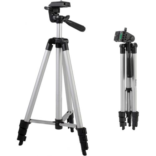  Zeikos 50 Inch Aluminum Camera Tripod, Lightweight with Bubble Level Indicator + Free MiracleFiber Microfiber Cleaning Cloth and Carrying Bag