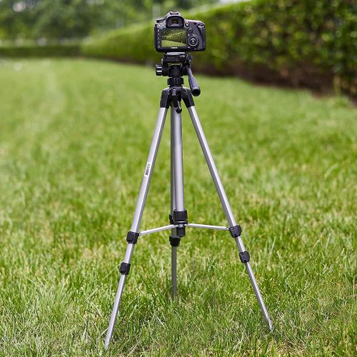  Zeikos 50 Inch Aluminum Camera Tripod, Lightweight with Bubble Level Indicator + Free MiracleFiber Microfiber Cleaning Cloth and Carrying Bag