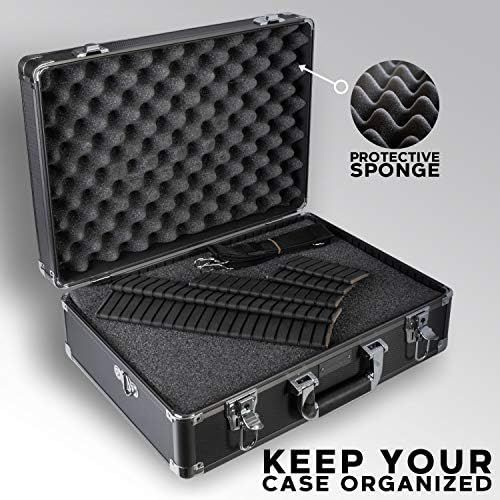  Zeikos ZE-HC36 Deluxe Medium Hard-Shell Protective Storage Case with Black Foam - 18 x 12 x 6.5 Inches Pelican Water & Dust Resistant for Drones, Pistols, Laptops, Cameras, Lenses