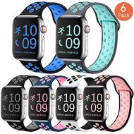 [아마존 핫딜]  [아마존핫딜]Zekapu Compatible with Apple Watch Band 40mm 44mm 42mm 38mm, Breathable Silicone Sport Replacement Wrist Band Compatible for iWatch/Apple Watch Series 4/3/2/1