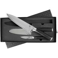 Zelancio Cutlery Premium Japanese VG-10 Damascus Steel Knives - 3PC Professional Chef Knife Set, 67 Layers of Folded Damascus Steel, High Carbon Steel Center, Razor Sharp, Chef Qua